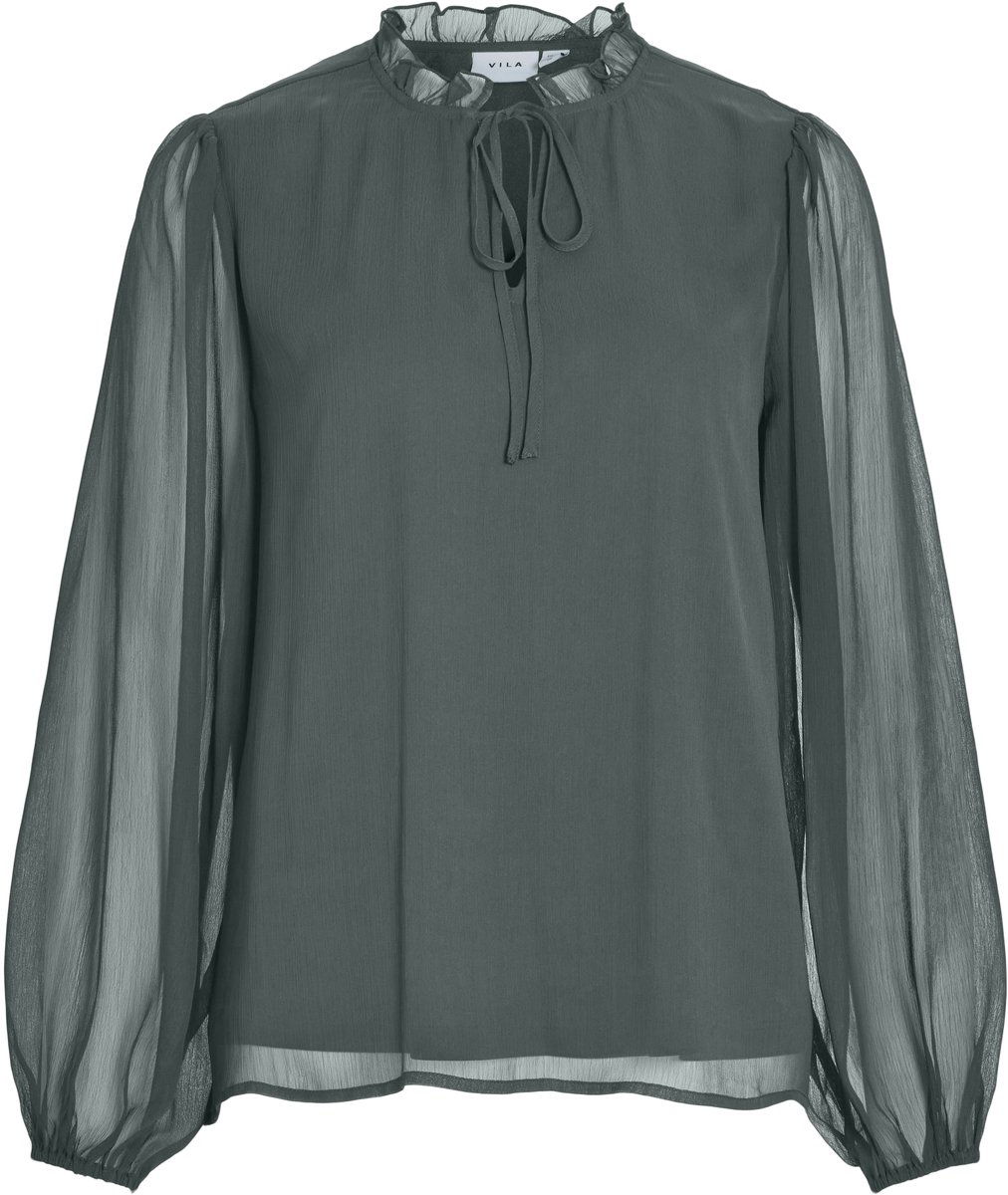 VILA - VIFALIA V-NECK TIE L/S TOP - NOOS - Dames - Blouses