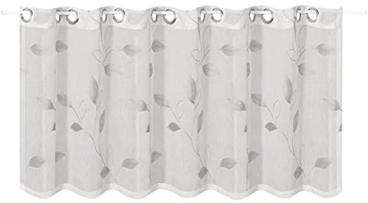 Vitrage Grijs/Wit 150/50 cm - Tijdloze en Ondersteunende Raamdecoratie