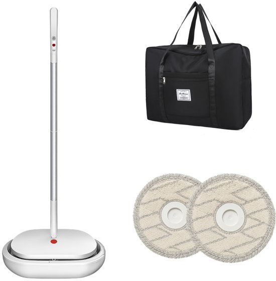 Voylà® Elektrische Dweil - 4 in 1 Elektrische Dweil - Elektrische Vloerreiniger - Zelfreinigingssysteem - Draadloos - Oplaadbaar - 60 min Accuduur - Perfect voor alle Vloertypen - Inclusief 2 gratis zelfreinigende pads en Waterdichte opbergtas