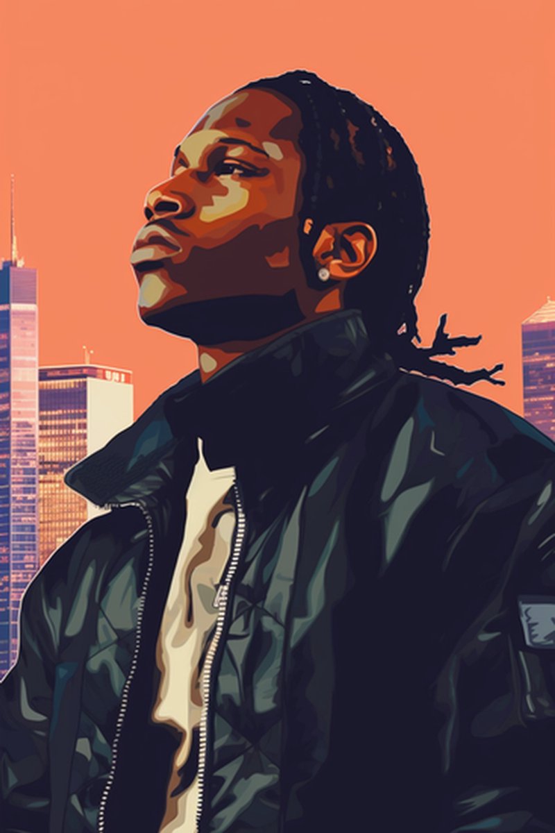 A$ap Rocky Poster - Asap Rocky - Rap - Rapper - Abstract Portret - posters - formaat 30x40cm - XS408