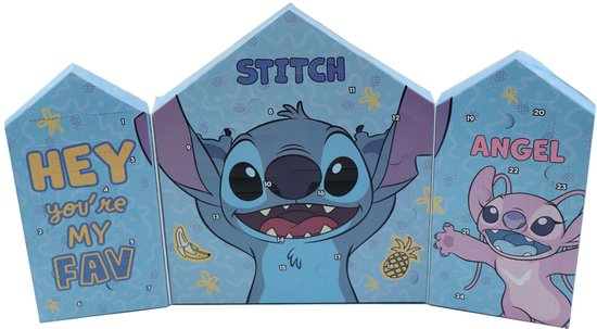 Calendrier de l'Avent Disney Stitch – 24 surprises – Coffret cadeau papeterie – Cadeau de Noël pour Enfants – Coffret cadeau Blauw – Calendrier de l'Avent Lilo & Stitch