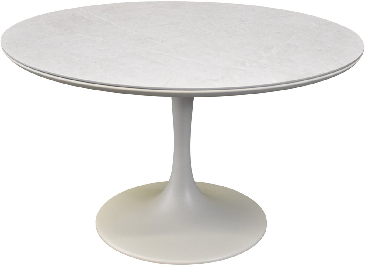 Flair dining tuintafel rond 120 cm latte keramiek
