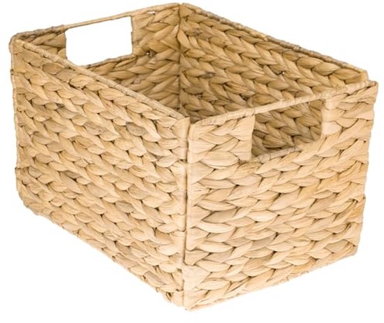 HMF Opbergmand gevlochten mand van waterhyacint zeegras set van 2 geschikt voor Kallax 32 x 34 5 x 32 cm