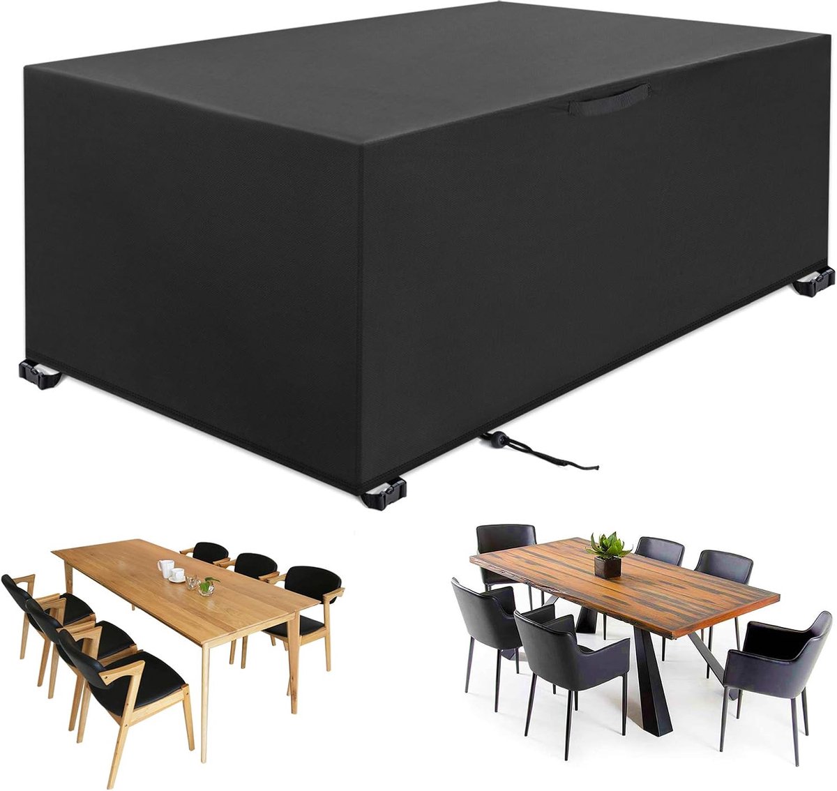Beschermhoes voor tuinmeubelen 242 x 162 x 100 cm- 420D Oxford-stof- waterdicht- winddicht- regenbestendig- anti-UV en scheurvast.
