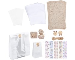 Product afbeelding van Premium Handgemaakte Zeep Verpakking Kit - 30 stuks Zeep Wrappers, Vetbestendig Inpakpapier, Papieren Zakken, Bakpapier en Jute Cord - Zelfgemaakte Zeep Accessoires - DIY Zeep Verpakking Benodigdheden