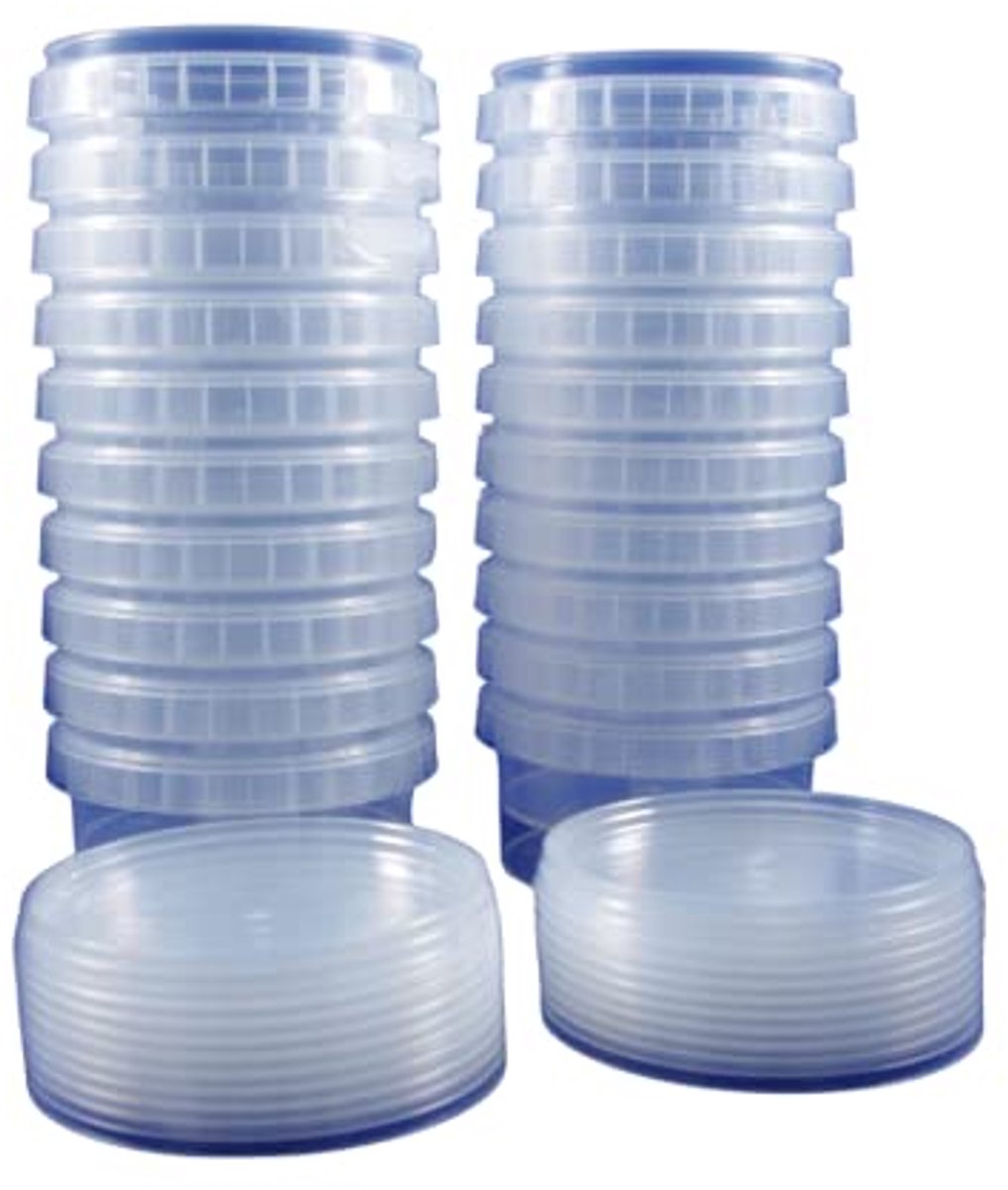 Universele kunststof dozen met deksel - 20 stuks, rond, 240 ml