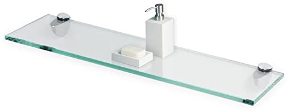 Rechthoekig zwevend glazen rek - Modern 6" x 36" kleurloos