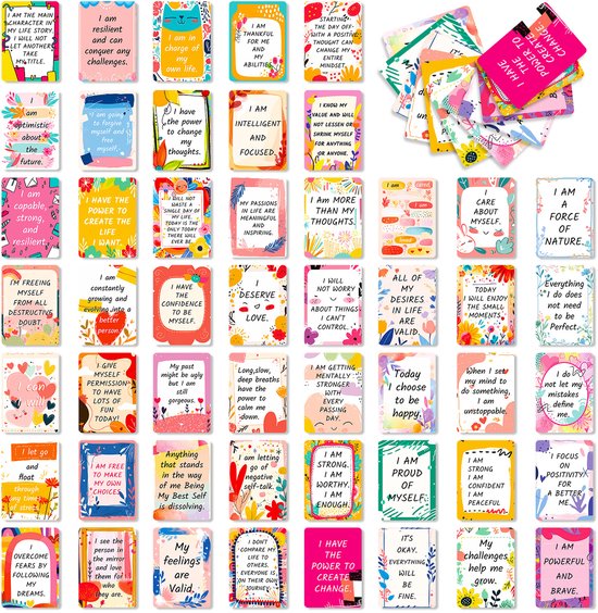 300 Motiverende Kaarten - Affirmatiekaarten - Complimenten Kaartjes - Trivia Cards - Mini Wenskaartjes - Positiviteit - Complimentenkaartjes Collega's - Affirmatie - Cadeau - Mindset - Positief Denken