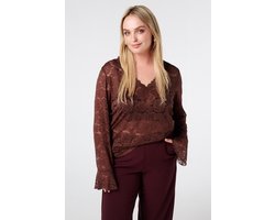 MS Mode Top Kanten top met lange mouwen