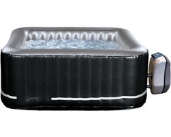 Opblaasbare vierkante Spa 2 personen + 2 zits voor binnen en buiten - Comfortabele Wellness ervaring - Zwart