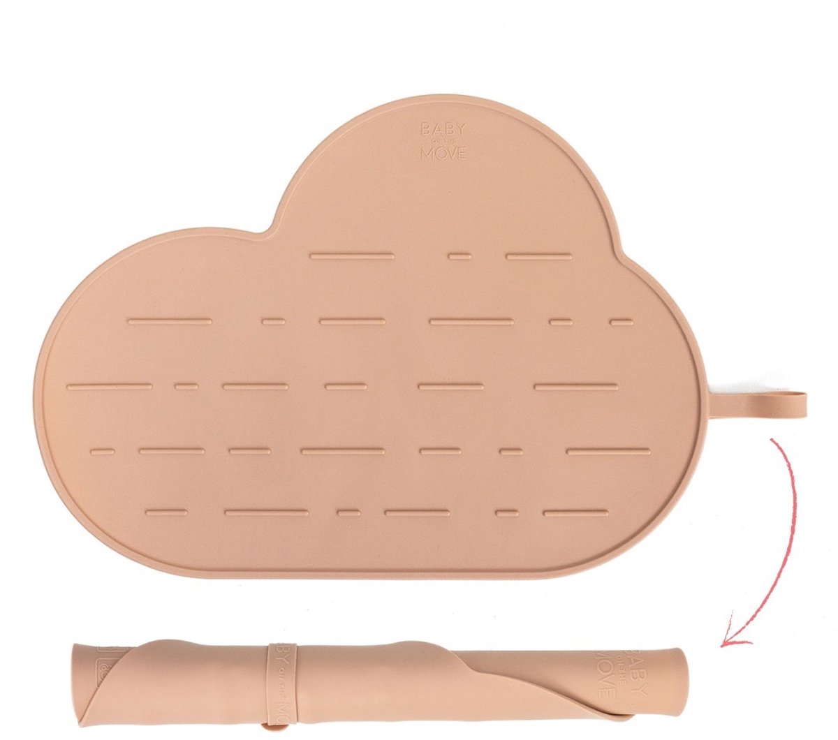 Owego - Yummy Mat - 2in1 Placemat en druipmat - Oprolbaar & meeneembaar - Vaatwasbestendig - Stofafstotend - Blush