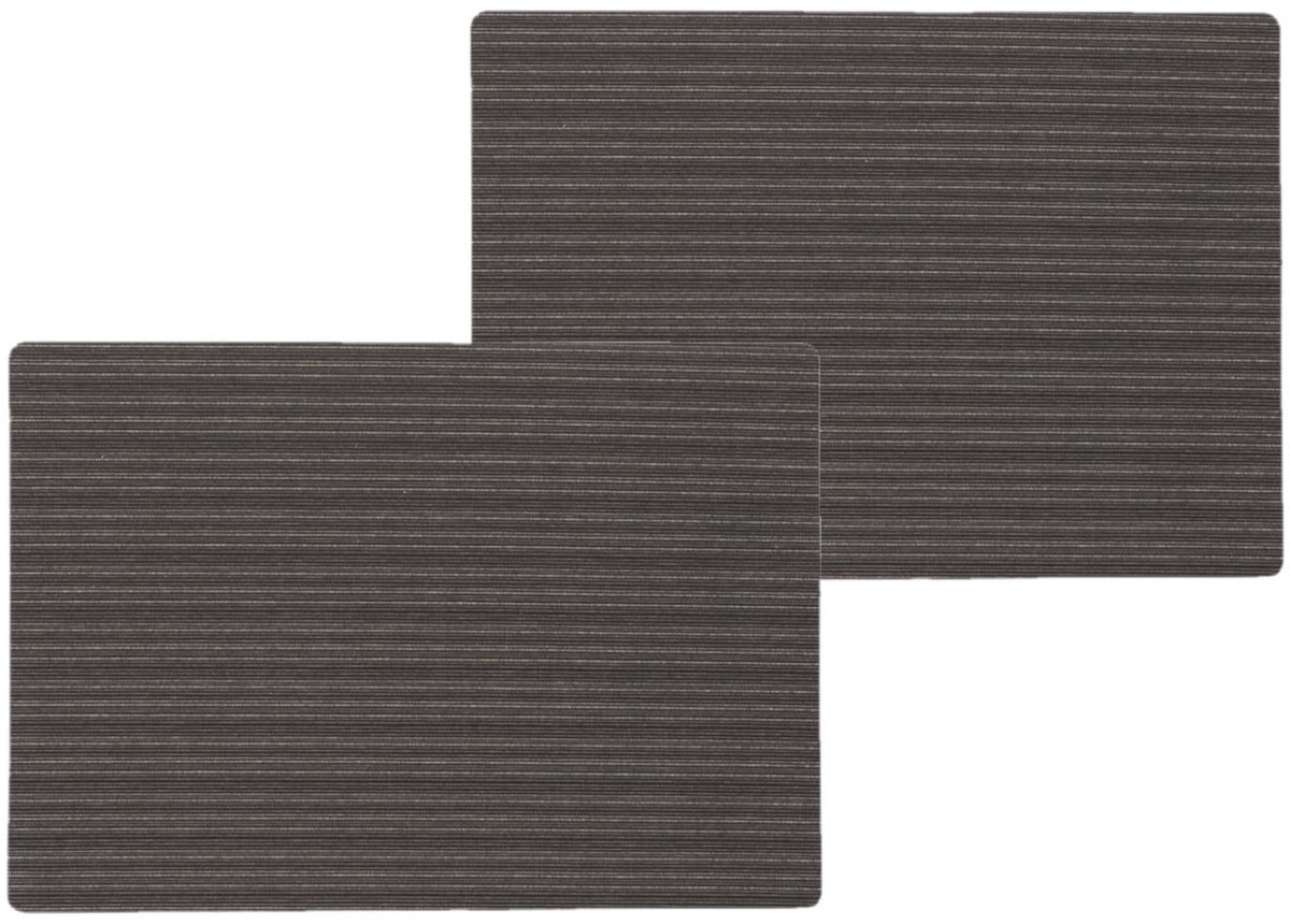 Wicotex Placemats Othos - 8x stuks - zwart - 30 x 43 cm - anti slip laag - Teflon coating toplaag