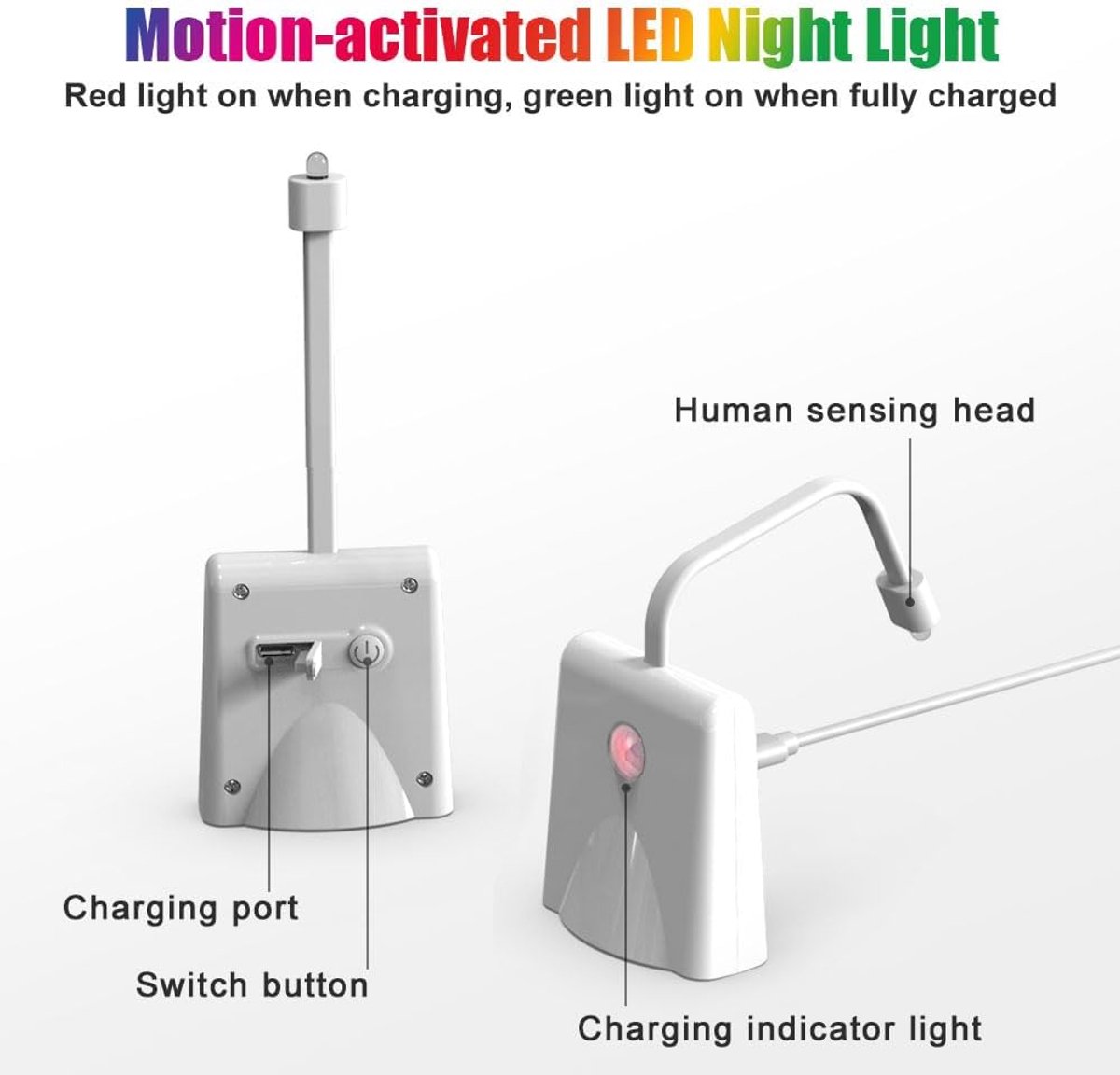 Toiletnachtlampje met led, 16 Kleuren Motion Sensor Toilet Nachtlampje, USB Oplaadbaar, Verstelbaar bewegingssensor Led-toiletnachtlamp, Bizar Grappig Verjaardagskado Cadeau - 2 STUKS — cadeau in Gadgets - foto 4