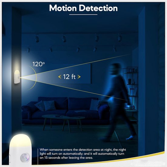 Sander Shop led-nachtlampje warm white met bewegingssensor, batterij oplaadbaar nachtlampje sensorlicht kastlicht voor slaapkamer kast hal trap (1 stuk) van Merkloos — afbeelding 3