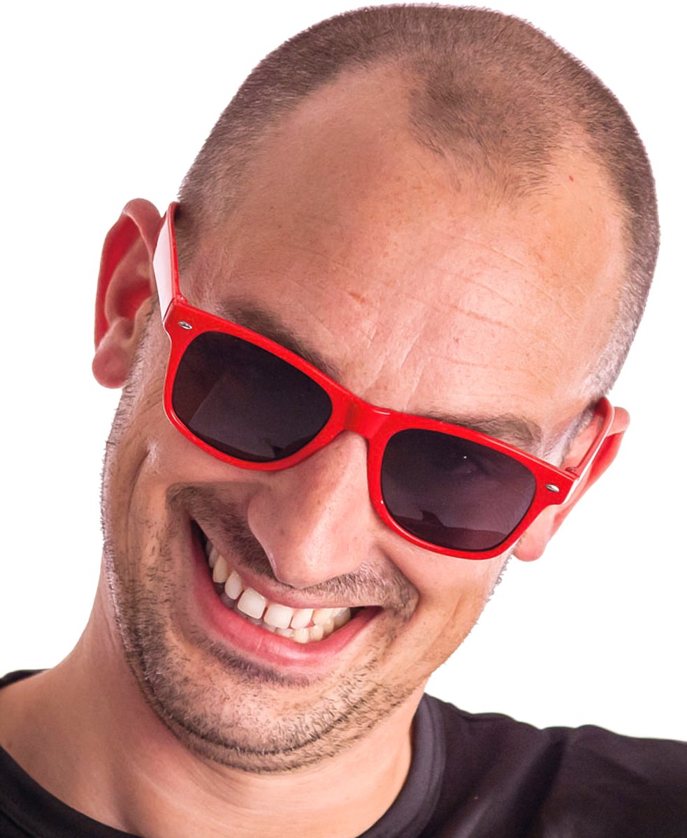 PARTYPRO - Rode blues zonnebril voor volwassenen