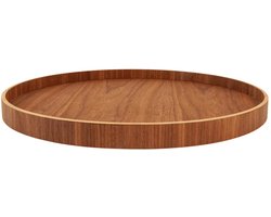 XLBoom Serve Tray Ø 40cm Walnut - Design dienblad van multiplex met anti-slip - Verkrijgbaar in Black | Walnut | Willow - Tijdloos serveerblad voor tafel, keuken en interieur