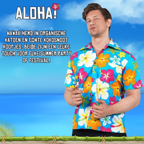 T-shirt Tropical Hawaii Zebra & Friends - Taille L - Déguisements - Déguisements Tropical - Fleurs - Multicolore - Oranje