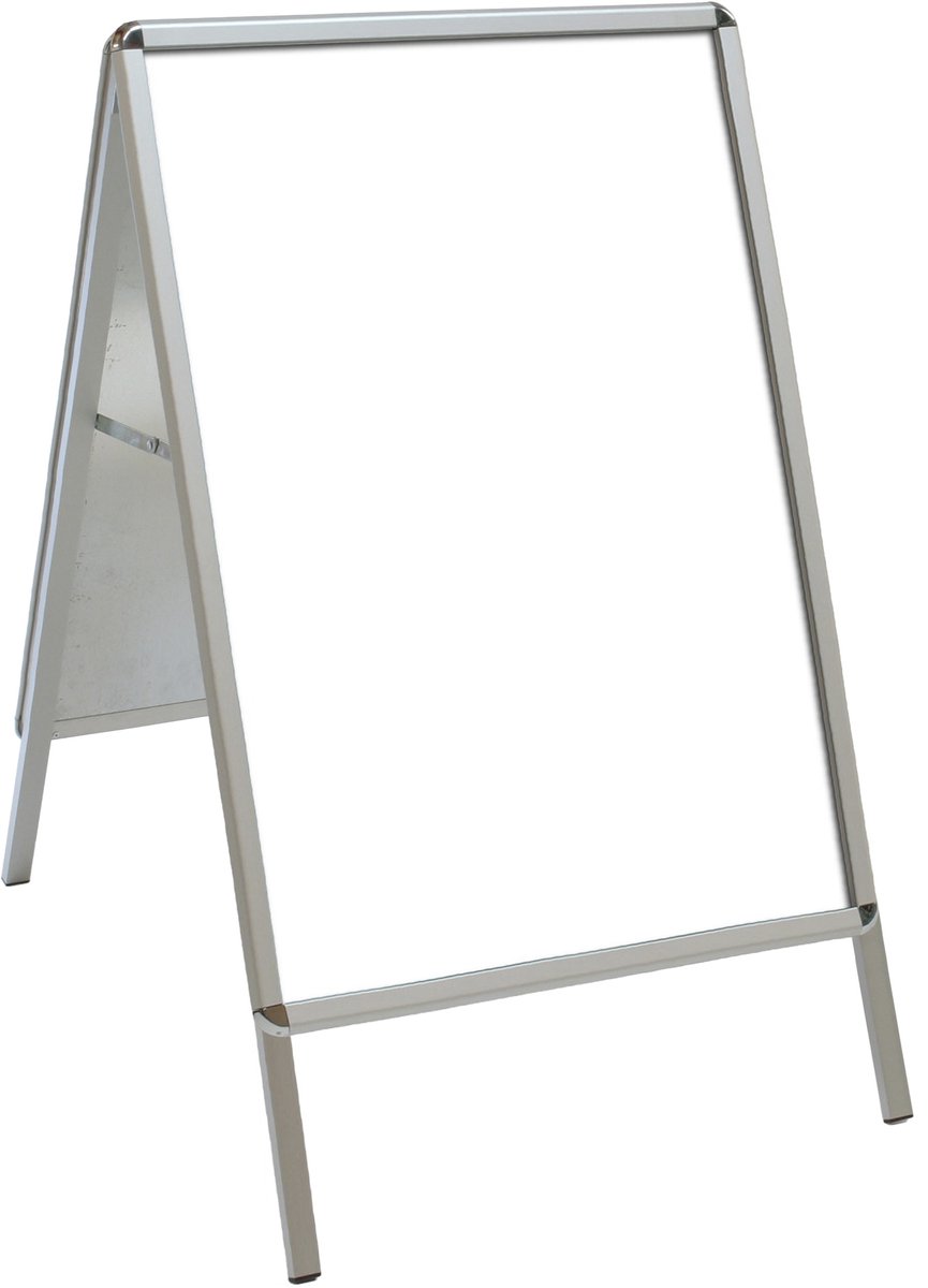 Seco stoepbord - A-frame 32 mm - formaat A1 - zilver - weersbestendig - SE-A1AB-SV