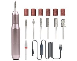 Elektrische Nagelvijl - Nagelboor - Stille - 20.000 tpm - Draagbare manicureset - Geschikt voor acryl- en gelnagels - Paars