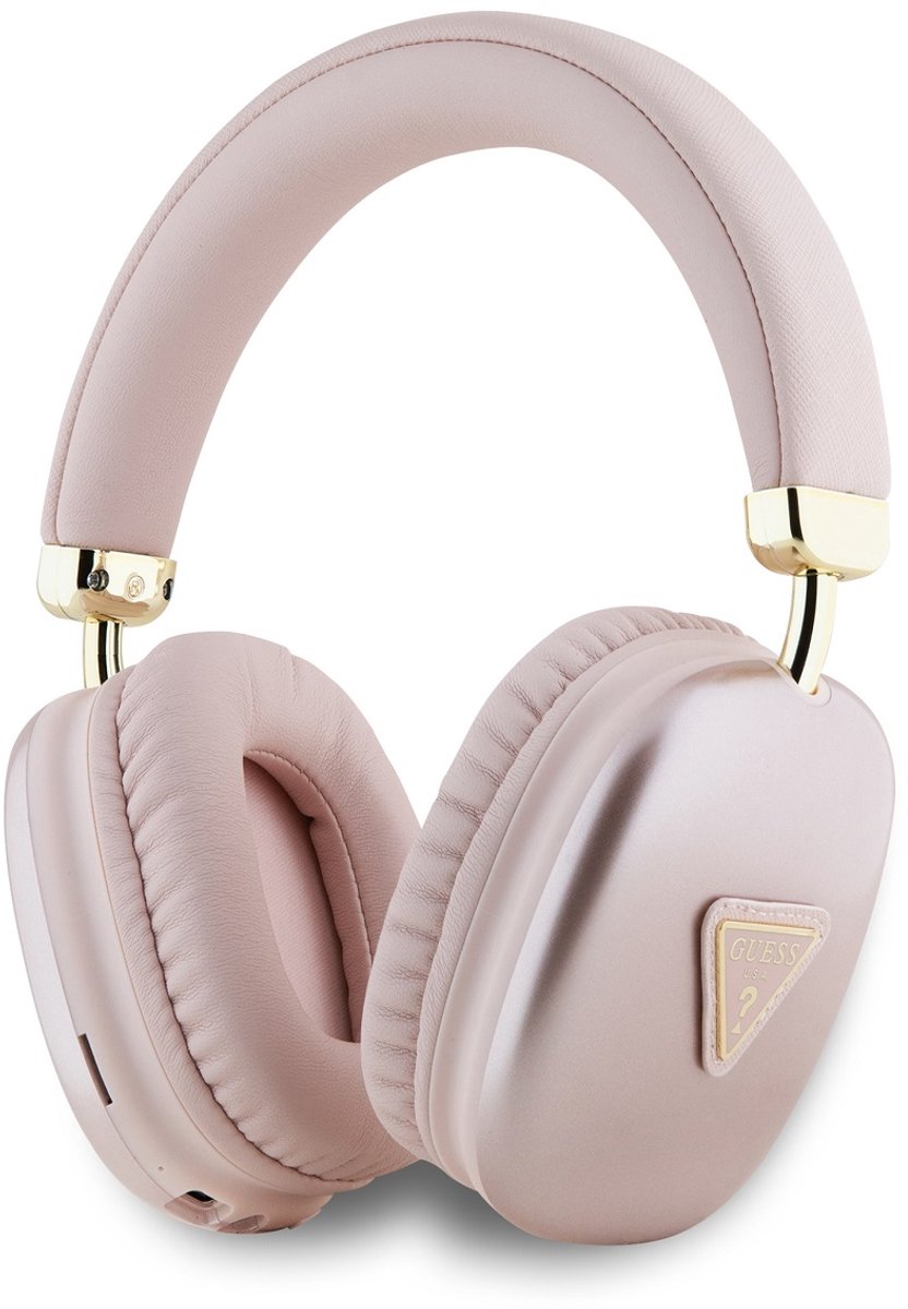 Guess Bluetooth Stereo Koptelefoon - Saffiano Triangle Logo - Roze