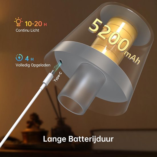 Sander Shop Draadloze LED Flessenlamp 5200mAh RGB Fles Licht met Touch Control, Traploos Dimbaar, IP54 - Draagbare Lampenkap Fles voor Binnen/Buiten Woonkamer, Restaurant, Bar van Merkloos — afbeelding 5