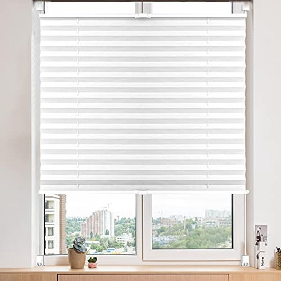 Sonello Plisségordijn Crush Klemmfix zonder boren 60cm x 140cm Grijs rolgordijnen met klembeugel Plissé voor raam/deur geplooide met klemmen ondoorzichtig voor inkijkbescherming zonwering rolgordijn