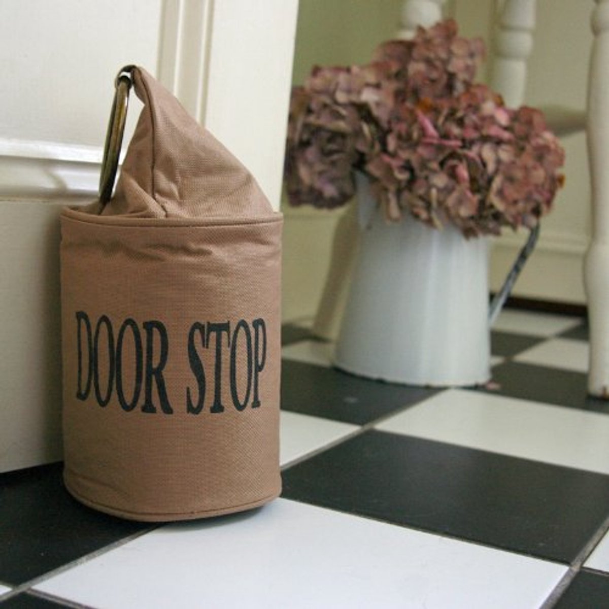 Stoffen Deurstop - Deurdemper Ring - Voorkomt Dichtslaande Deuren - Beschadigt Vloer Niet - 13x28.5 cm - Bruin