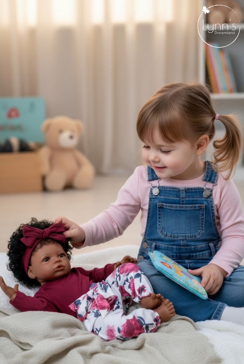 Babeside Reborn Baby Pop 'Lea' - 50 cm - Soft Vinyl - Bruine ogen - Met outfit en accessoires - In geschenkdoos — afbeelding 4