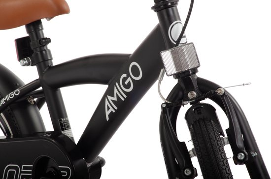 AMIGO Explorer 14 Inch Jongens Terugtraprem Zwart/Wit