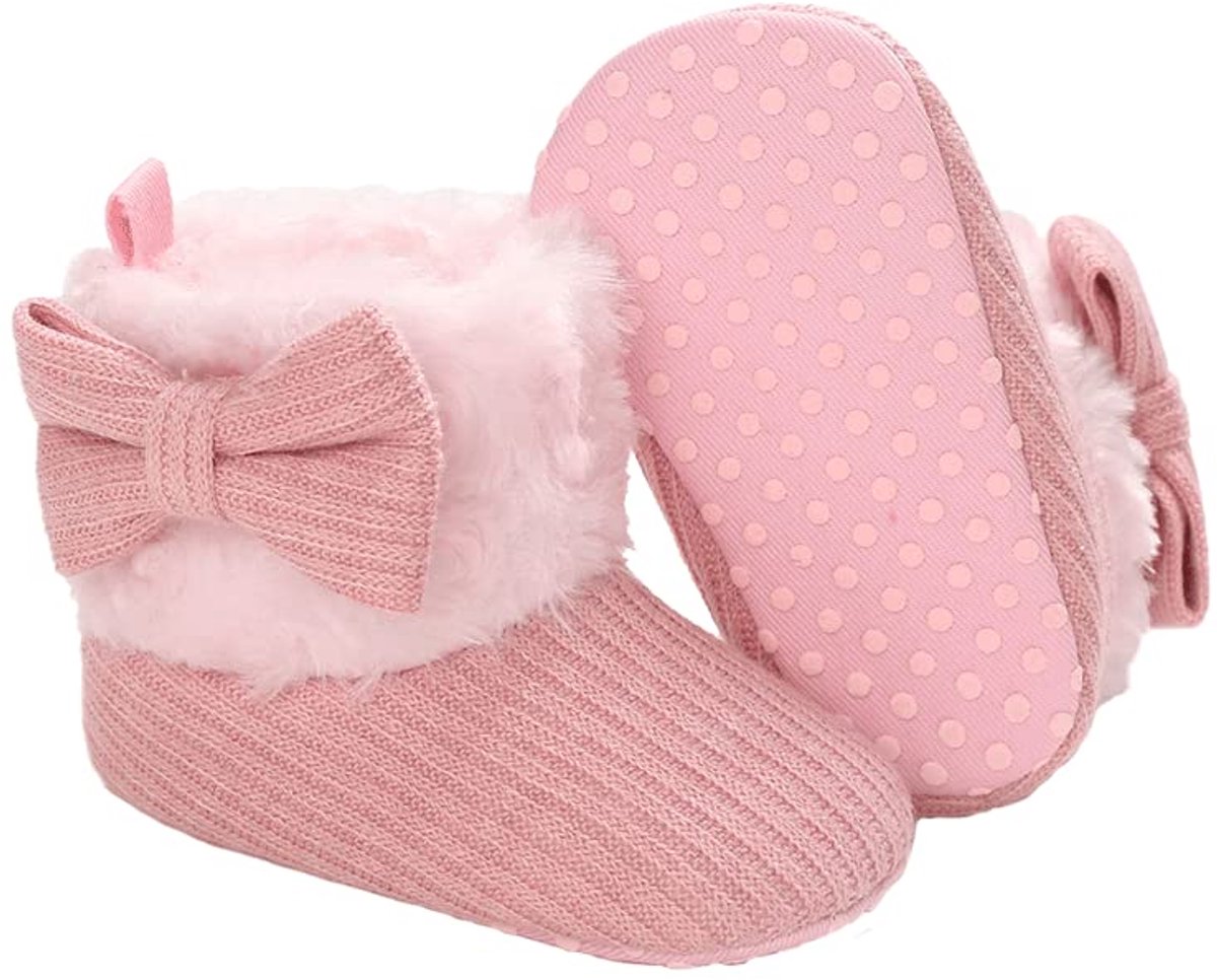Warm Fleece Baby Slippers voor Binnen - Antislip Winterboots voor Peuters 0-18 Maanden