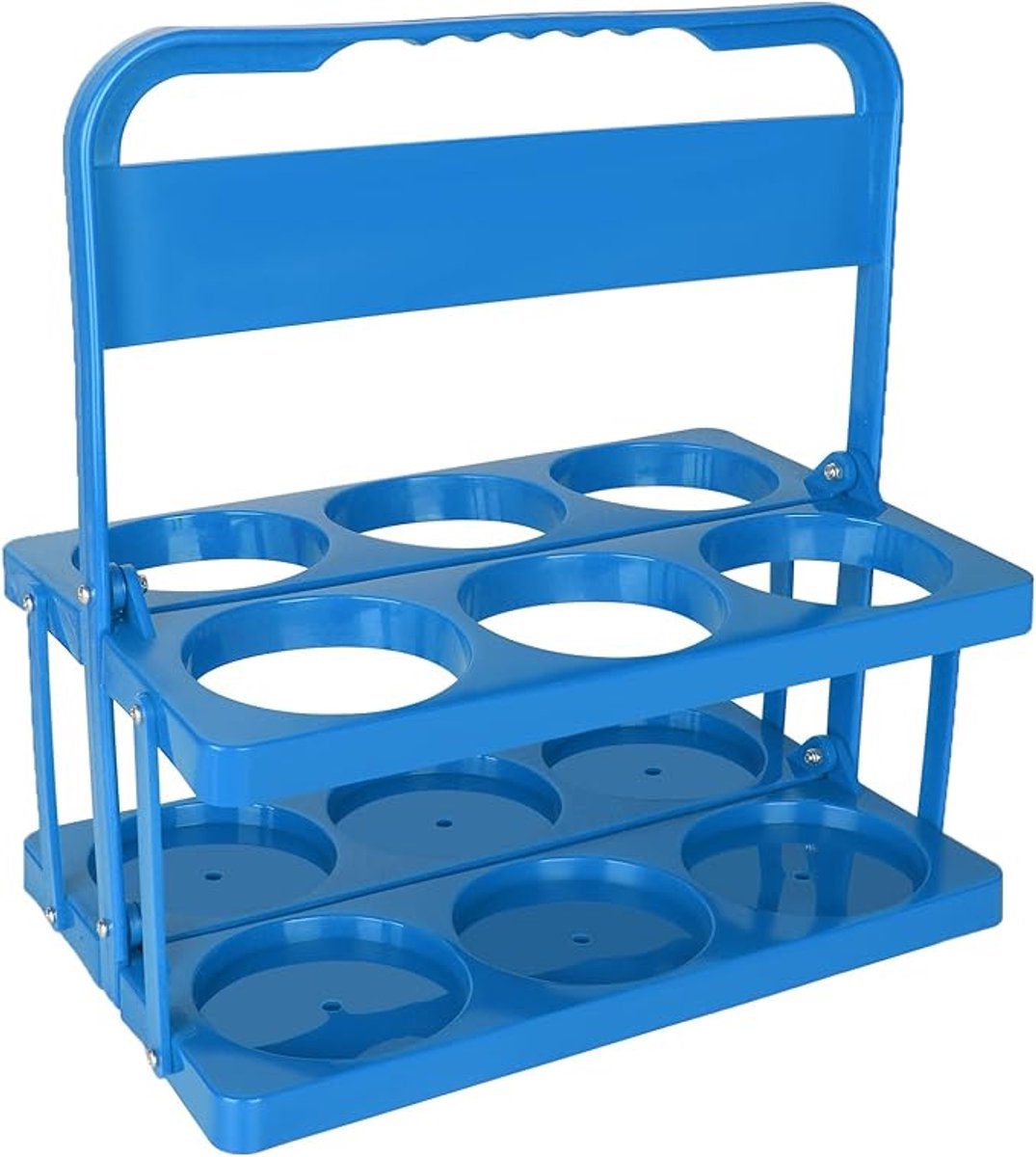 Image of 1 Bierfleshouder - Opvouwbaar - 33 × 27,3 × 18 cm - 6 gaten - Herbruikbaar - Aanbevolen Melkfleshouder - Bierfleshouder - met handvat - Blauw