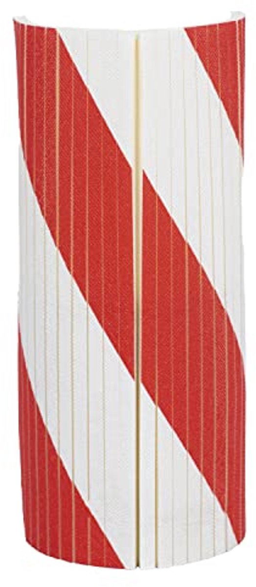 Ronde Hoek-, Kolom- Garage Muurbeschermer - 390 x 320 x 10 mm - Rood/Wit - Bescherming voor Autodeuren en Bumpers in Parkeergarages