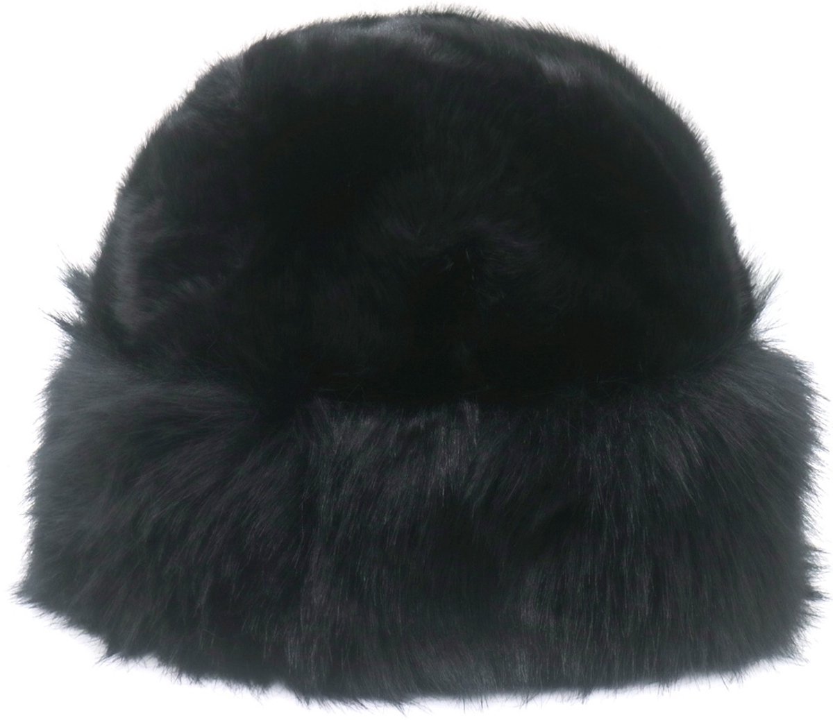 Fluffy bontmuts - imitatiebont - zwart - dames