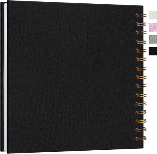 Vienrose Scrapbooking album (20,5 x 20,5 cm) fotoalbum, reisalbum met getextureerde papieren omslag, ideaal voor bruiloften, kinderen, familie, afstuderen (20 vellen/40 pagina's, roze