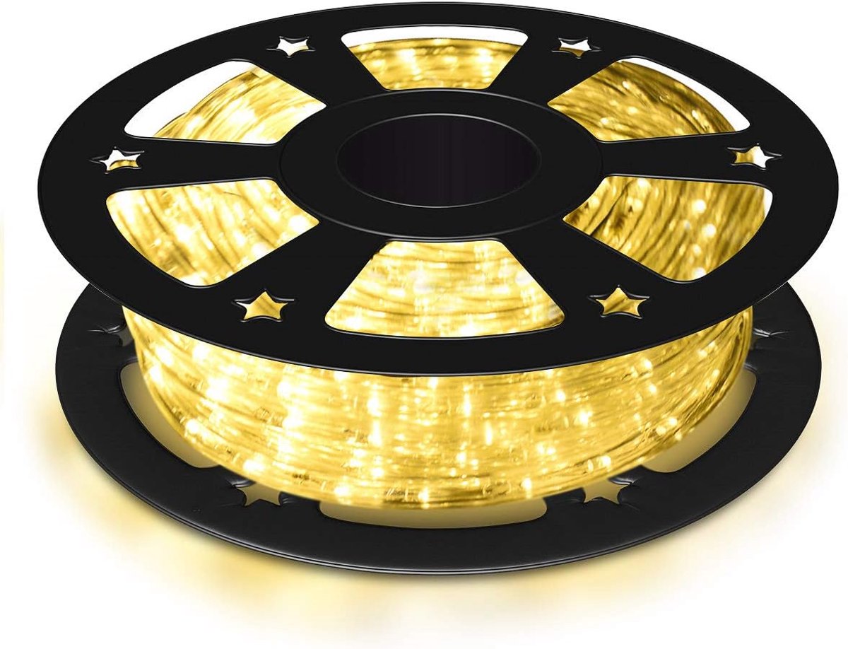 COSTWAY 10m/20m/30m LED-lichtslang voor buiten en binnen, kerstverlichting met 360/720/1080 LED's, kerstverlichting decoratie (Warm Wit, 20m)