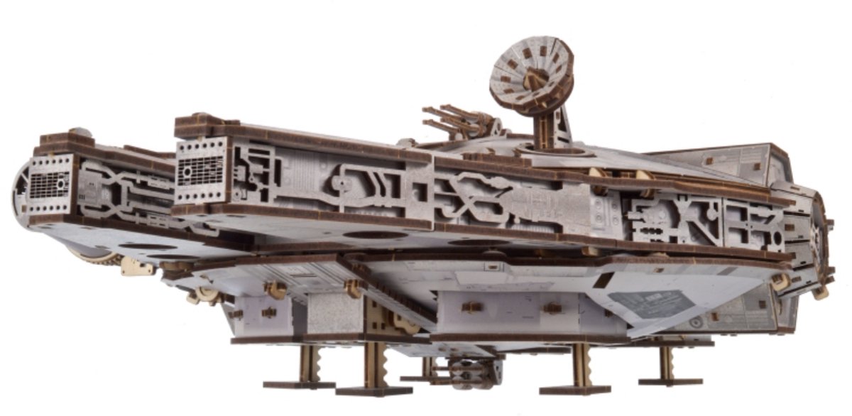 UGEARS 3D Modelbouw - Millenium Falcon - Star Wars - Mechanisch Bouwpakket Hout - Educatief Speelgoed — afbeelding 2