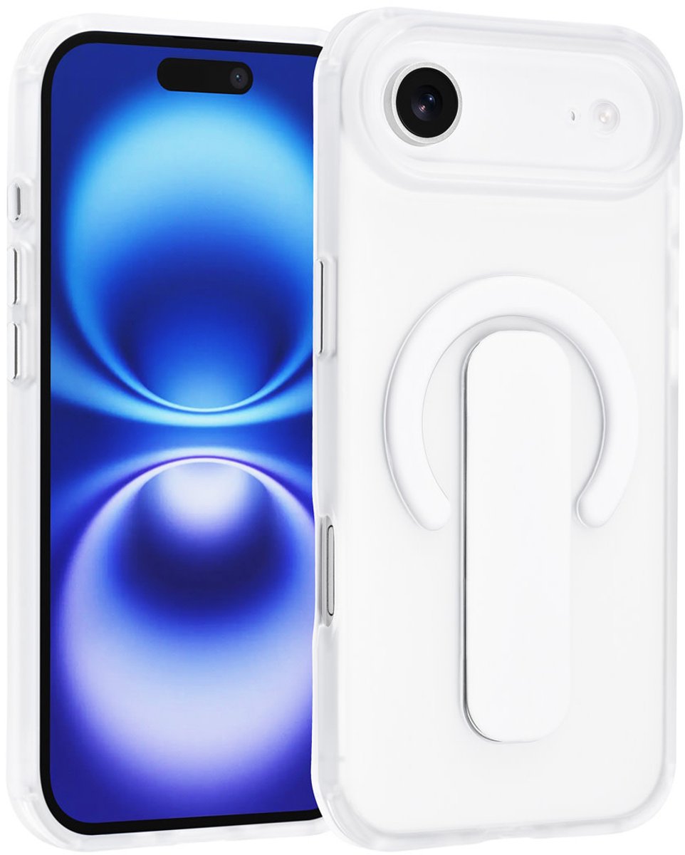 TUNIQ Anti-shock Back cover voor iPhone 17 Air - Geïntegreerde Ring Stand - Zilver
