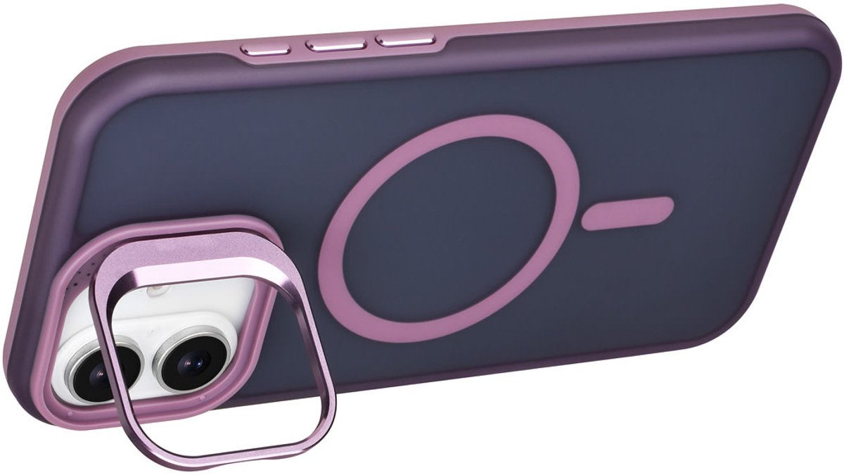 TUNIQ Back cover voor iPhone 16 Plus - MagSafe - Met Camerastand - Paars