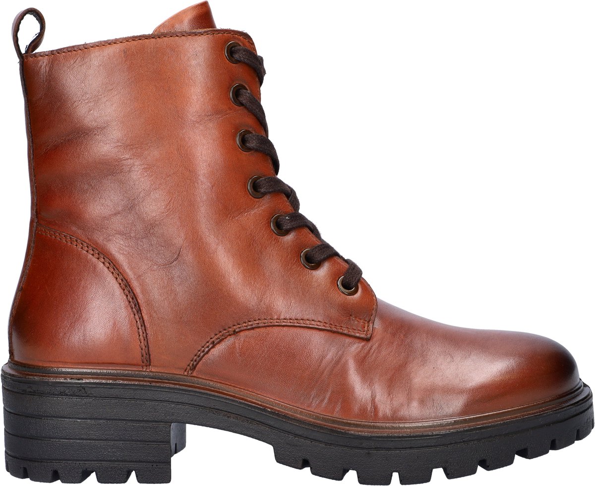 Nelson dames veterboot - Cognac - Maat 40