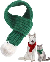 ZTA Honden Gebreide Sjaal voor Honden Katten Santa Rode Sjaal Winter Halswarmer Huisdier Kleding Kostuum Maat Medium