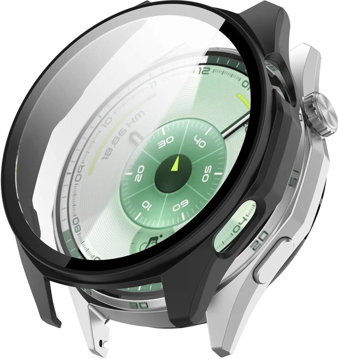 Strap-it PC Case met Glas (Zwart) – Geschikt voor Huawei Watch GT 6 (46mm)