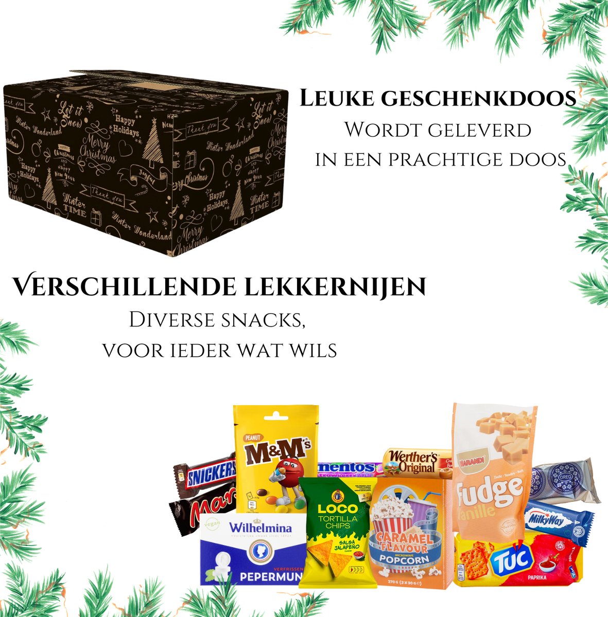 Kerstpakket L - Incl. Gadgets & Food t.w.v €100 - Cadeaupakket - Feestpakket - Doos - Voor Mannen & Vrouwen – foto 2