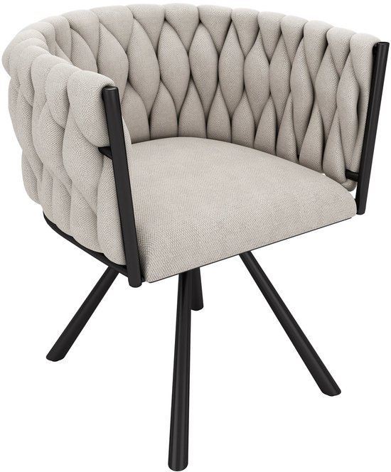 Draaistoelen - Eetkamerstoelen - Stoelen Met Armleuning - Comfortabele Stoelen - Ademend Linnen - 360° Draaifunctie — afbeelding 2