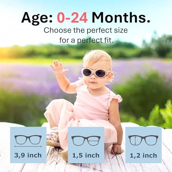 Flexibele Baby zonnebril 0-18 maanden - 100% UV Bescherming voor Jongens en Meisjes van Merkloos — afbeelding 2