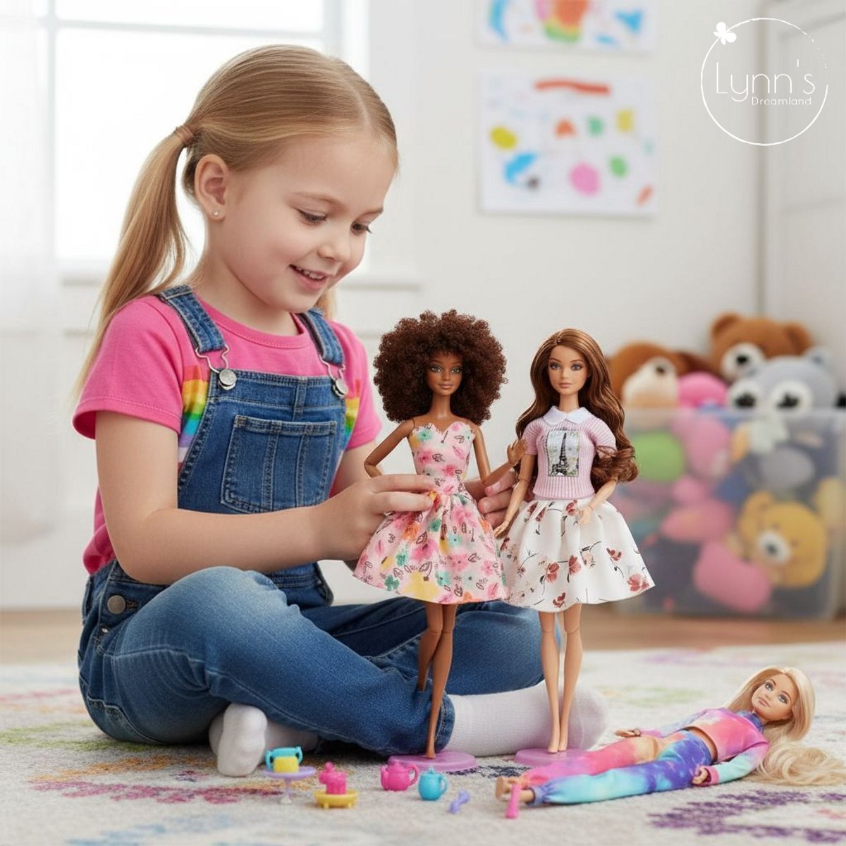 Lynn’s poppenkleertjes - Set ‘Julia’ - Geschikt voor modepop - Set van 5 outfits - Kleding voor modepoppen - Cadeauzakje — afbeelding 4