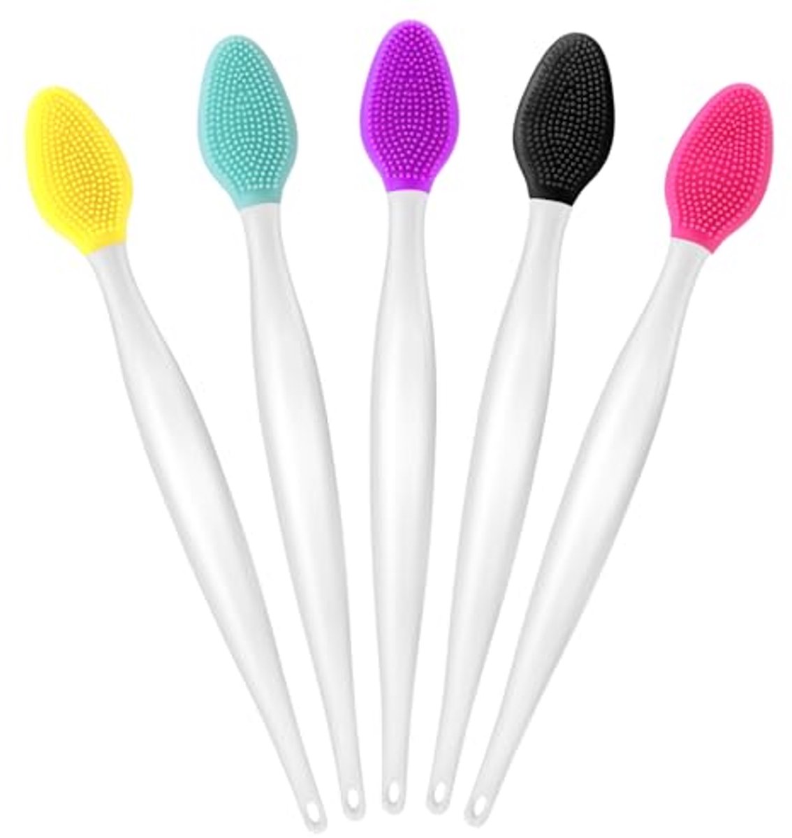 5 Stuks Dubbelzijdige Siliconen Lip Scrub Borstels voor Exfoliatie en Lipverzorging