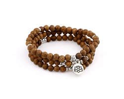 Afecto gebedsketting Lotus 108 Houten Kralen Armband - Mala Boeddha Bedel armband Vrouwen Mannen‎ en kinderen