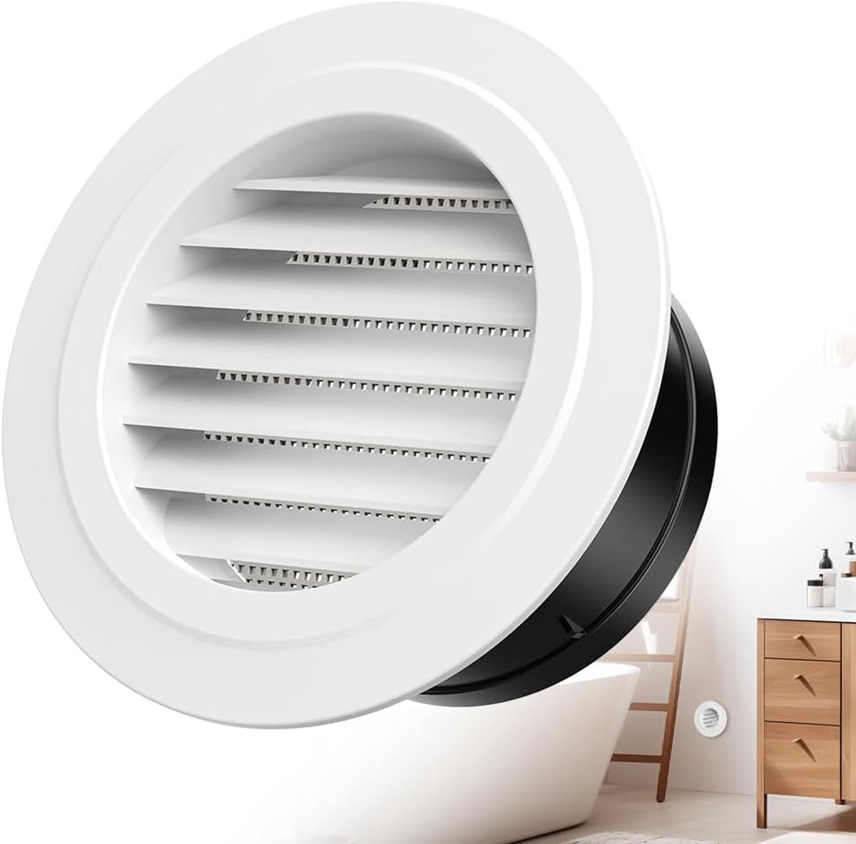 Ventilatierooster - Rond ventilatierooster - Luchtrooster - Schoepenrooster - kunststof ve