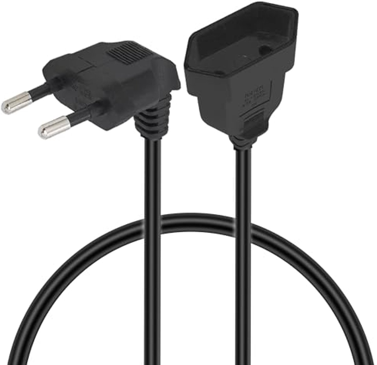 90 graden verlengkabel 2,5 A/250 V voor Eurostekker - Ideaal voor tv, pc en projector