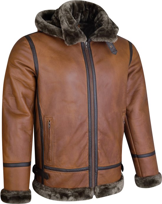 Urban 5884® - Veste - Lammy - Cuir d'agneau - Cognac - Eau de vie - Taille 5XL